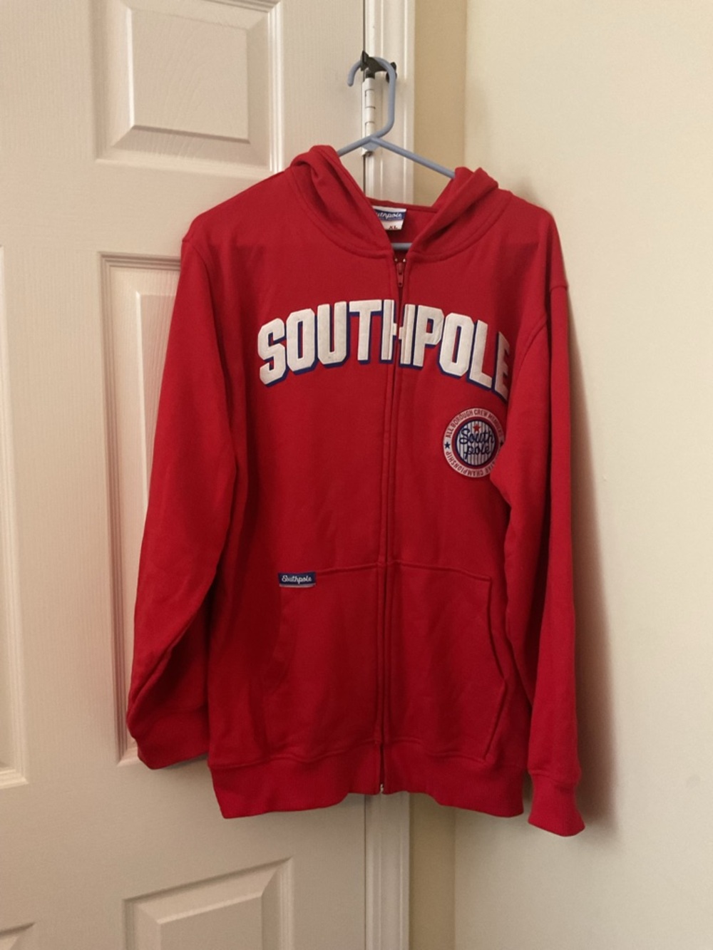 South Pole Red Full-Zip Hoodie with Logo